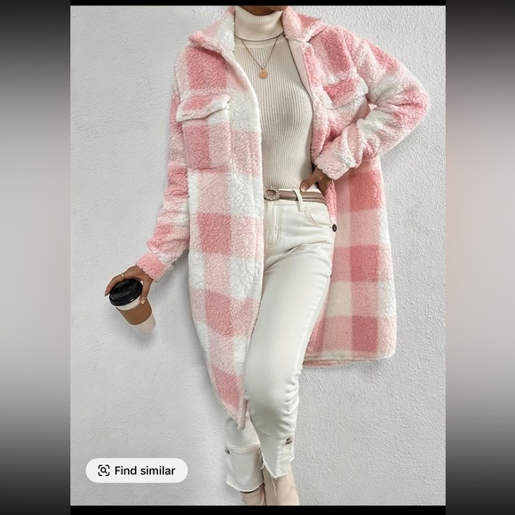 Jackets & Blazers - New Plaid Teddy Coat Size Medium